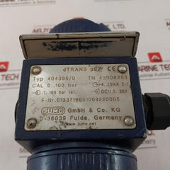 Jumo 404385/0 Pressure Transmitter With Display 43008258 0-100 Bar 4–20Ma