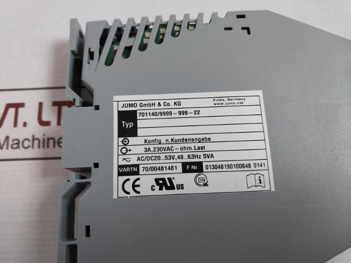 Jumo 701140/9999-999-22 Temperature Limiter Monitor Device 3A, 230Vac-ohm