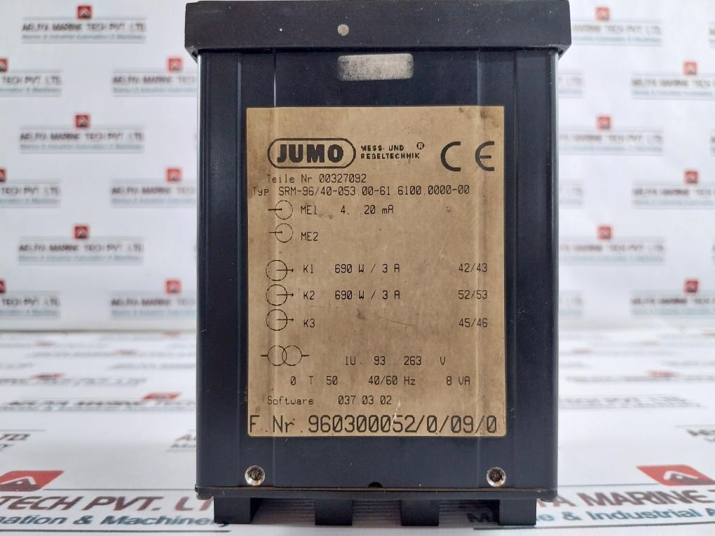 Jumo Dicon Sm 00327092 Temperature Controller Srm-96/40-053.00-61.6100.0000-00