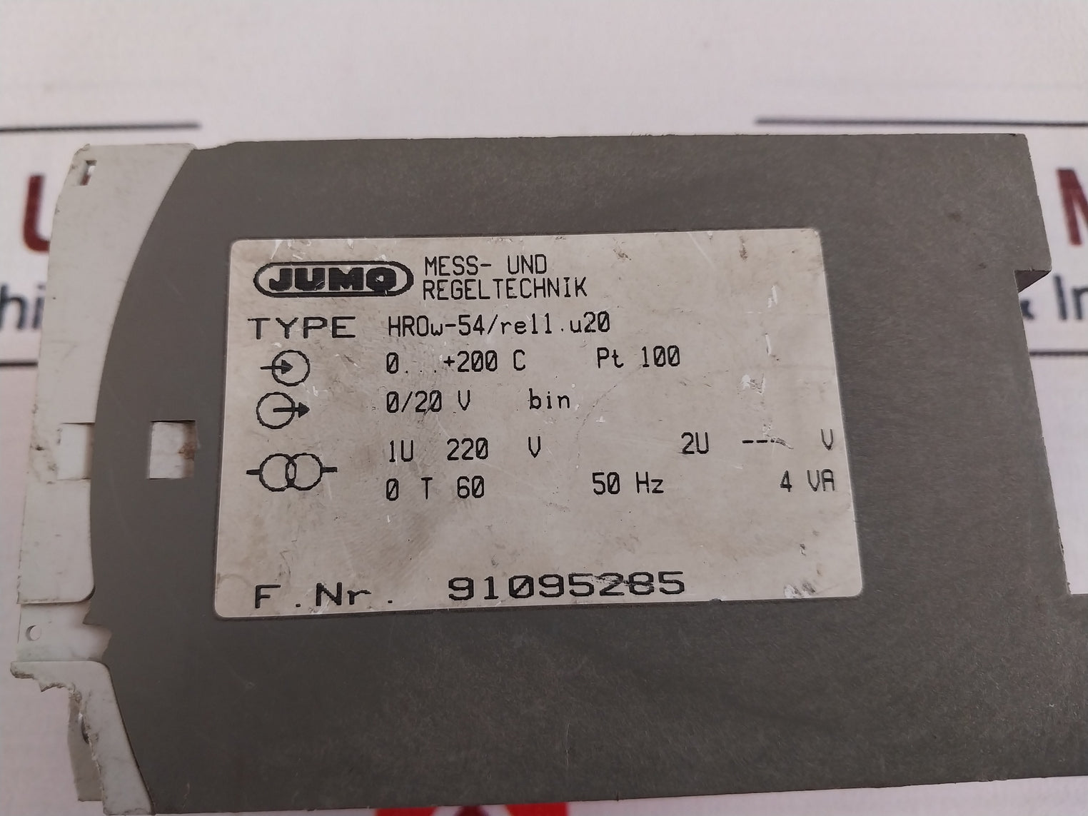 Jumo Hrow-54/Re11.U20 Temperature Controller 0-200°C
