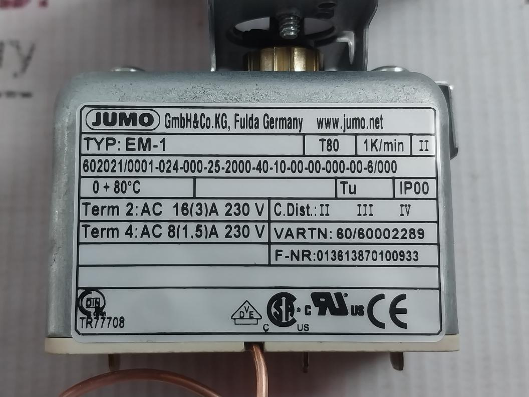 Jumo Em-1 Thermostat Ip00 Ac 8(1.5)A 230V