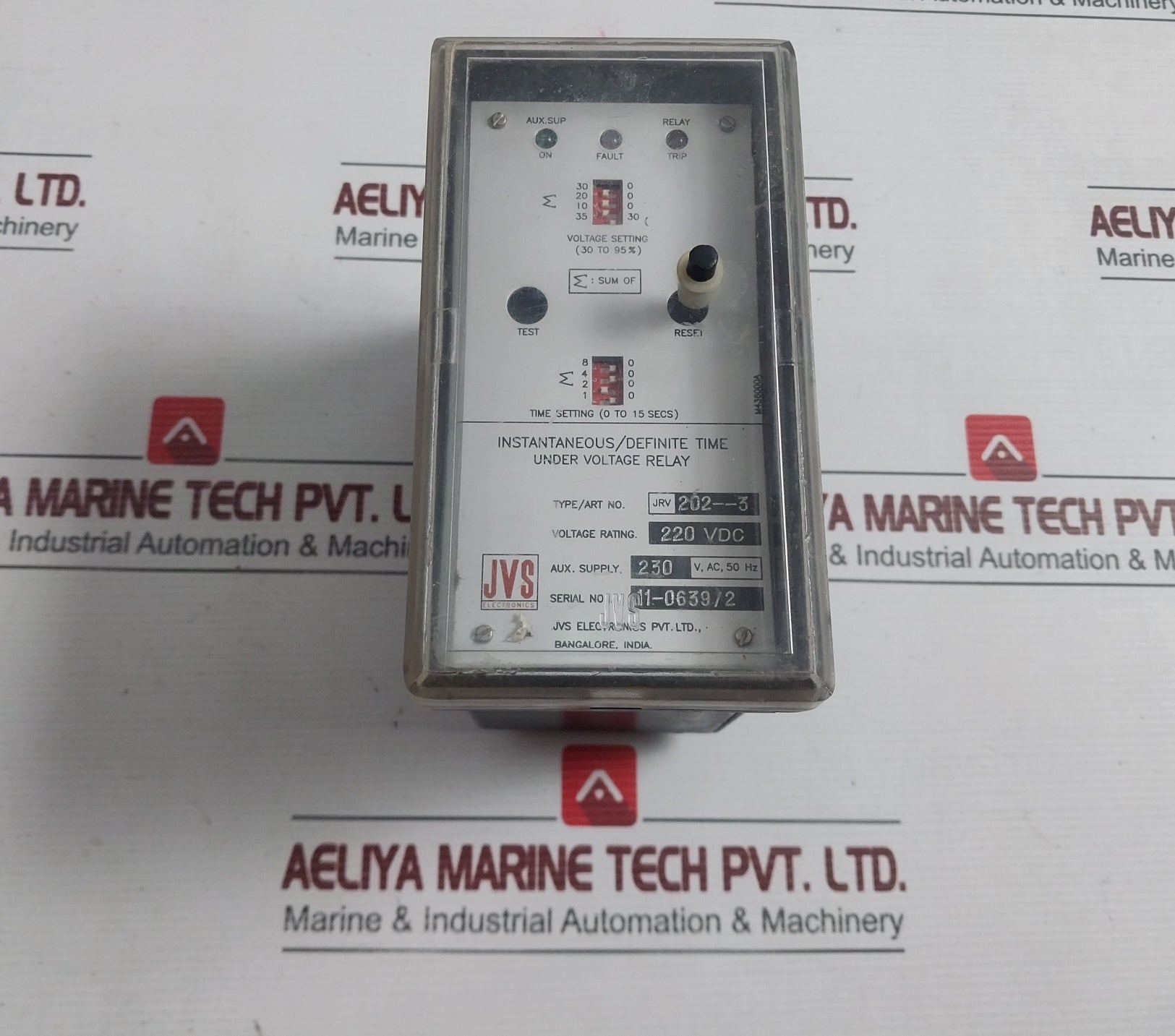 Jvs Jrv 202--3 Under Voltage Relay 220Vdc 0-15 Secs