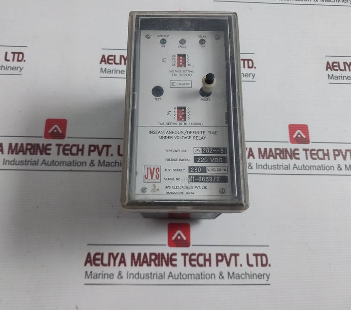 Jvs Jrv 202--3 Under Voltage Relay 220Vdc 0-15 Secs