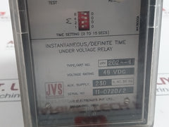 Jvs Jrv 202--4 Under Voltage Relay 0-15Secs 48Vdc
