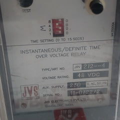 Jvs Jrv 212--4 Over Voltage Relay 48Vdc 0-15 Secs