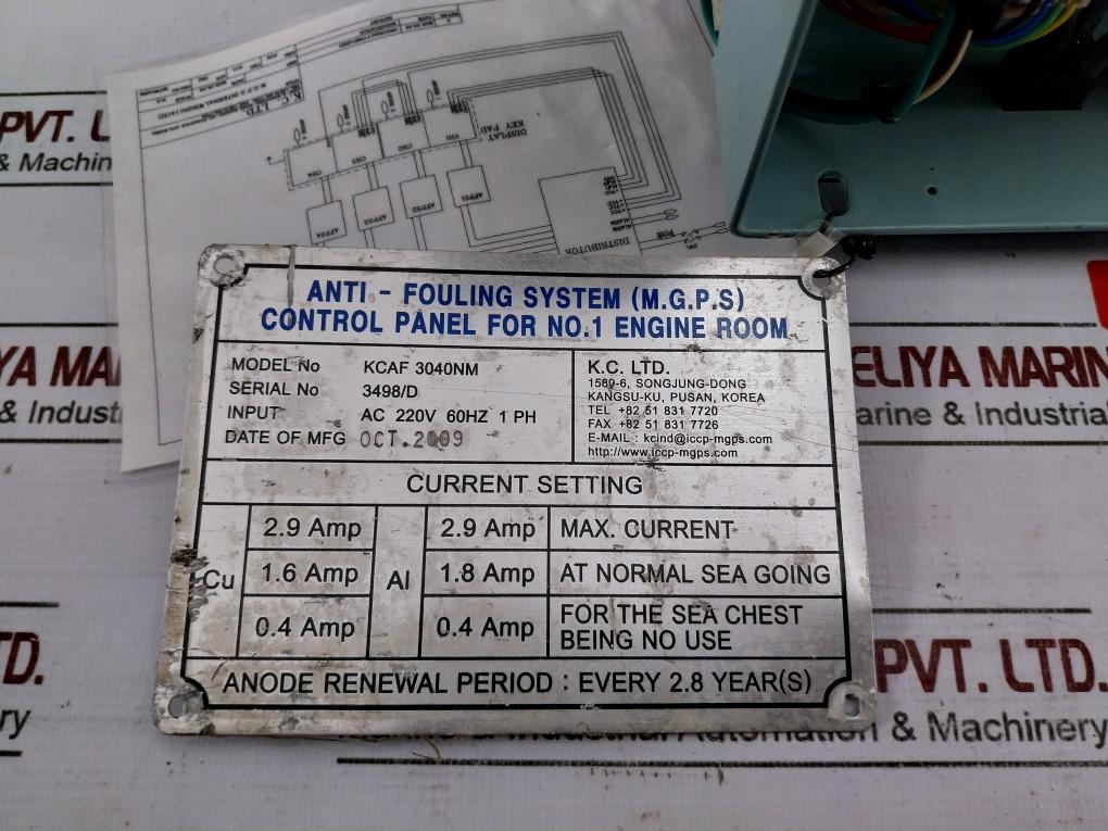 K.C. Kcaf 3040Nm Control Panel For Anti-fouling System 9081 40371