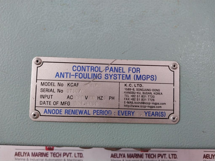 K.C. KCAF 3040RE Control Panel For Anti-fouling System (MGPS)