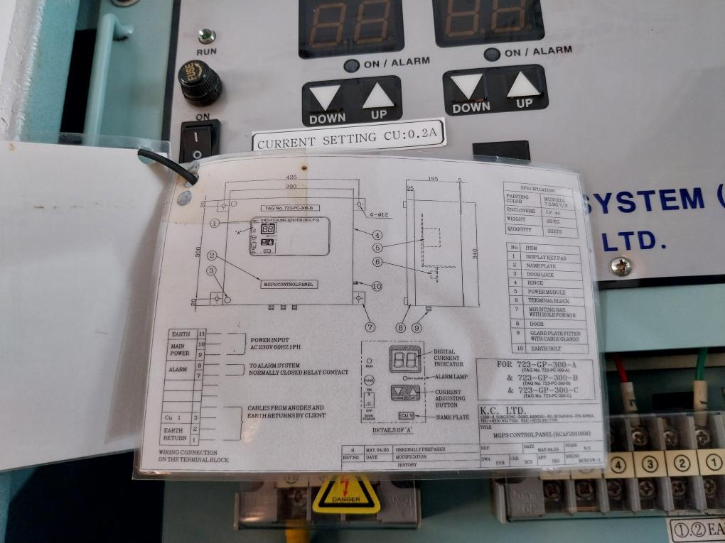 K.c. Kcaf 2010nm Control Panel For Anti-fouling System Ac230v 60hz 1ph