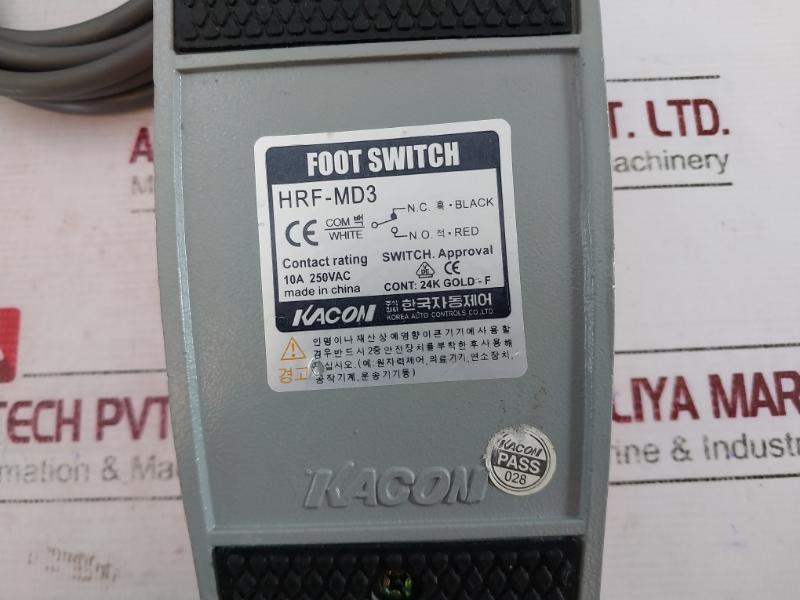 Kacon Hrf-md3 Foot Switch 10A 250Vac