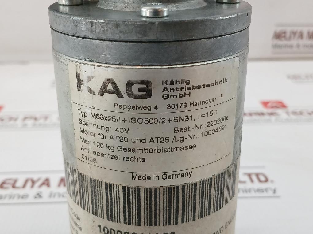 Gear Motor Encoder Assembly 40Vdc Kag M63X25/I+Igo500/2+Sn31