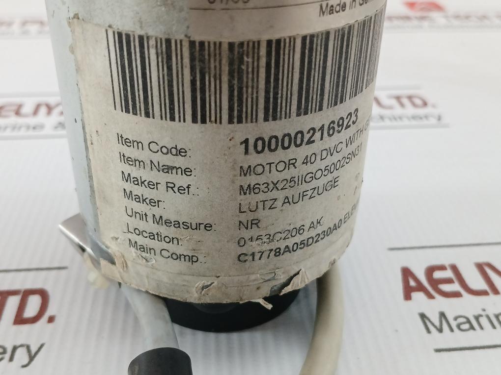 Gear Motor Encoder Assembly 40Vdc Kag M63X25/I+Igo500/2+Sn31