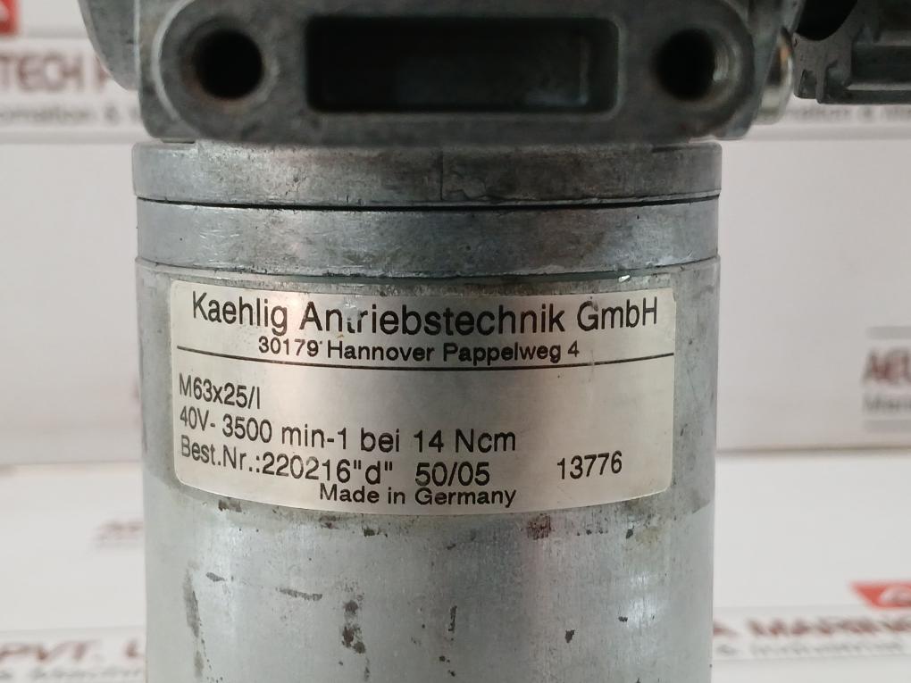 Gear Motor Encoder Assembly 40Vdc Kag M63X25/I+Igo500/2+Sn31