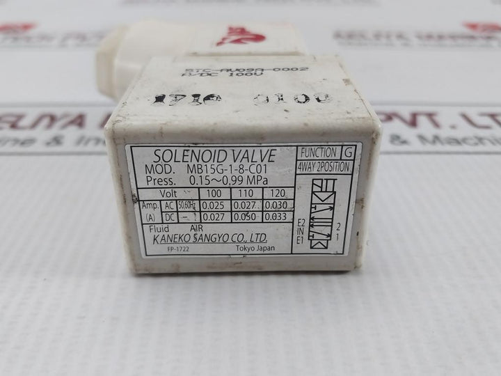 Kaneko Sangyo Mb15G-1-8-c01 Solenoid Valve 0.15-0.99 Mpa
