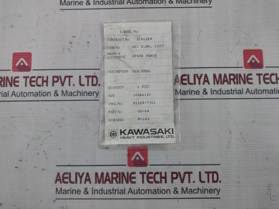 Kawasaki 130 160 14 Oil Seal Part No- Gs-64