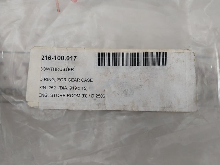 Kawasaki 17 O-ring For Gear Case(Dia.919 X 15)P/N 252
