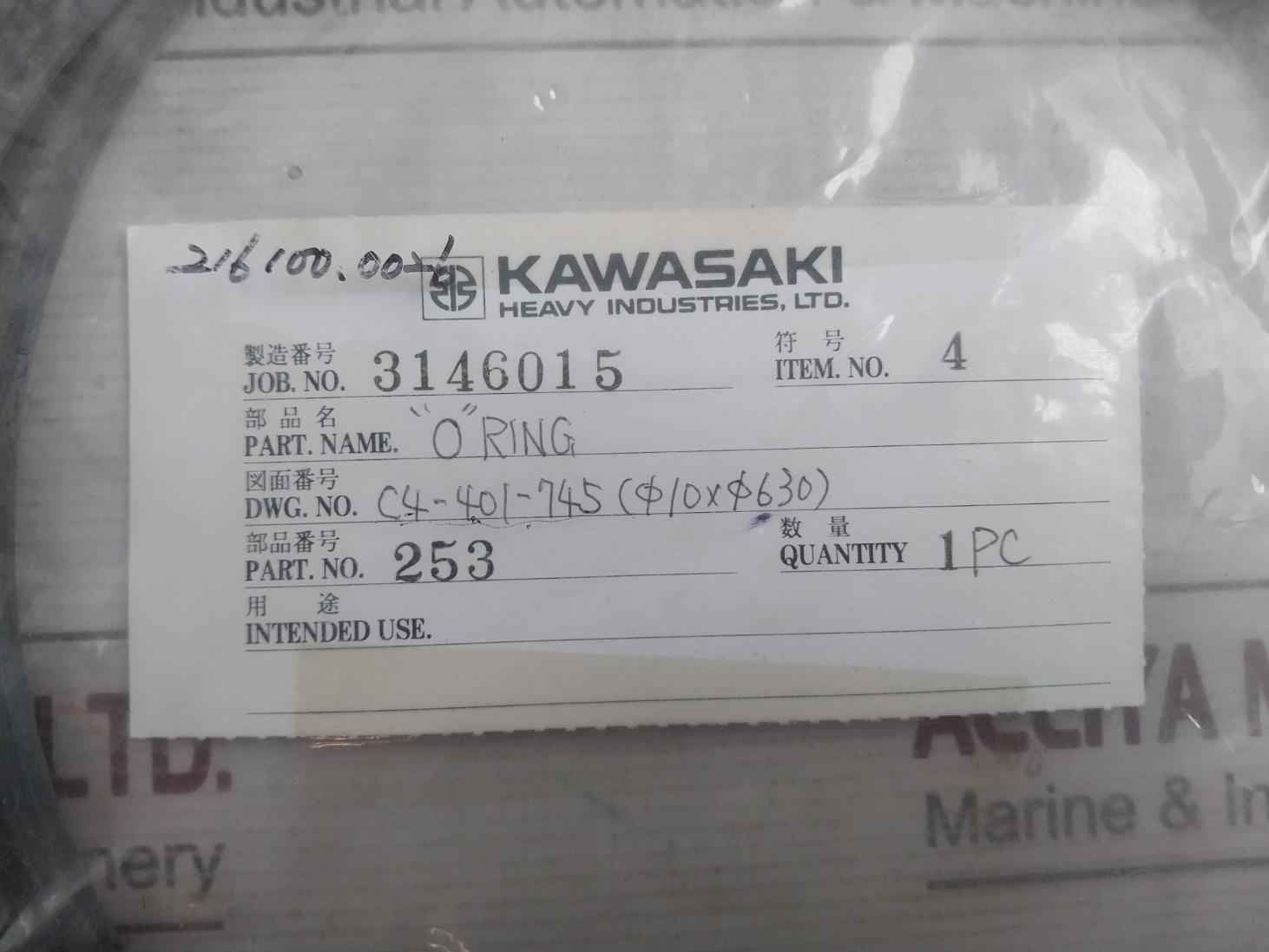 Kawasaki 253 O-ring Thickness 10Mm X Diameter 630Mm