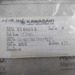 Kawasaki 253 O-ring Thickness 10Mm X Diameter 630Mm