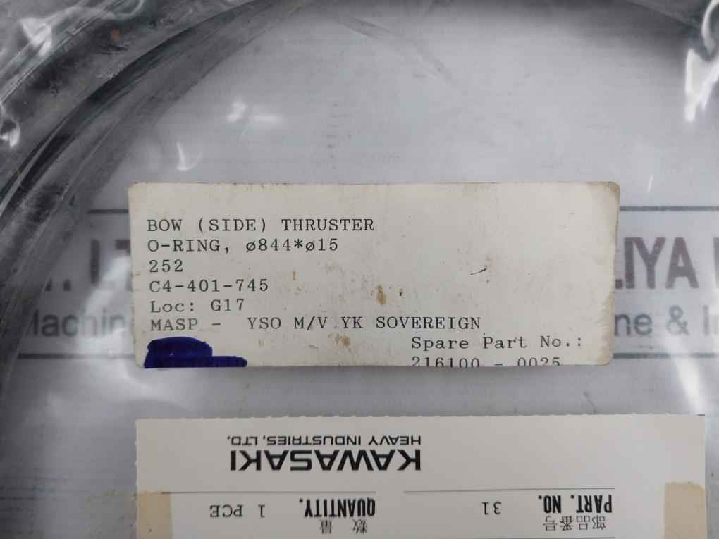 Kawasaki C4-401-745 O-ring For Bow (Side) Thruster 216100-0025