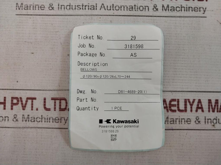Kawasaki Dust Pilot Valve Bellow Cover Sb-102367-1 T110-01097745
