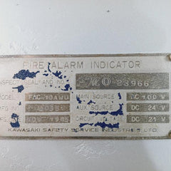 Kawasaki Fac-10Awu Fire Alarm Control Panel Ag446 50/60Hz