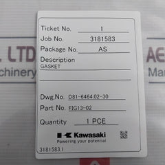 Kawasaki Fig13-02 Gasket Ua-400 680Mm X 510Mm X 20Mm