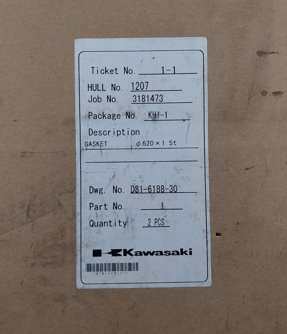 Kawasaki Gasket D81-6188-30 620 X 1.5T