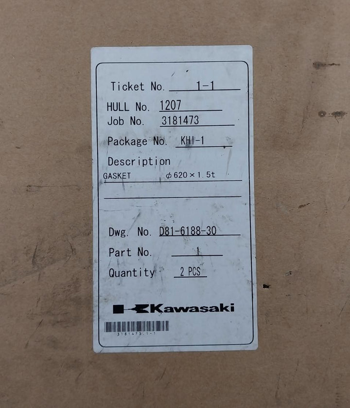 Kawasaki Gasket D81-6188-30 620 X 1.5T