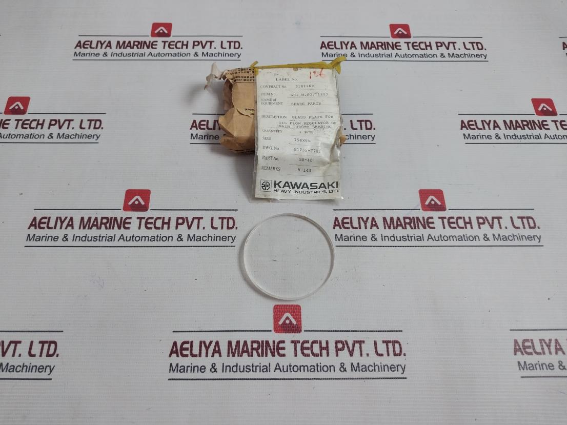 Kawasaki Gs-40 Glass Plate For Oil Flow Regulator Of Main Thrust Bearing