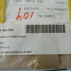Kawasaki Gs-54 Gasket For Mt Main Lo Pump Size 224Ø