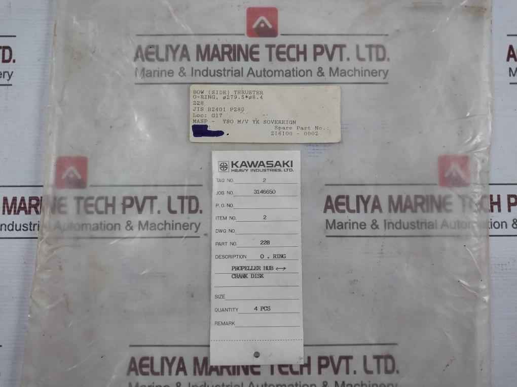 Kawasaki Jis B2401 P280 O-ring For Bow Thruster 216100-0002