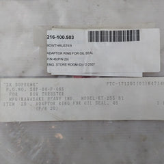 Kawasaki Kt-255 B1 Adaptor Ring For Oil Seal 216-100.503 46