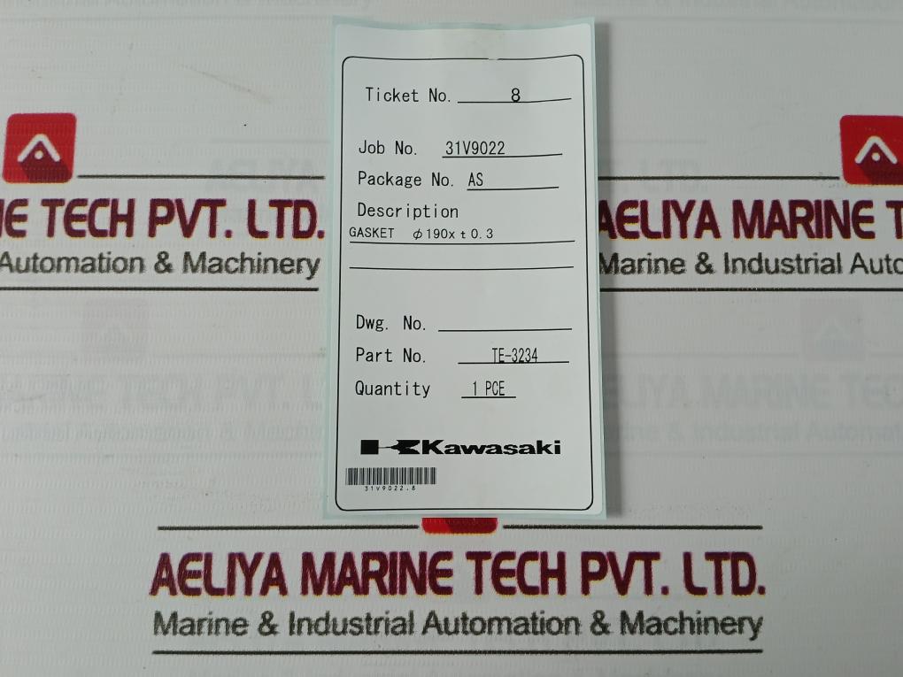 Kawasaki Te-3234 Gasket Seal 37 190Mm And 0.3Mm
