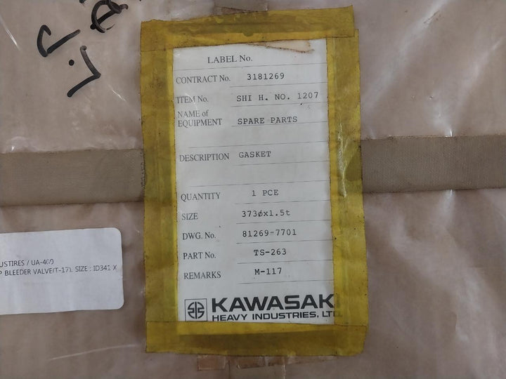 Kawasaki Ts-263 Gasket For Lp Bleeder Valve Id341 X M-117 B61