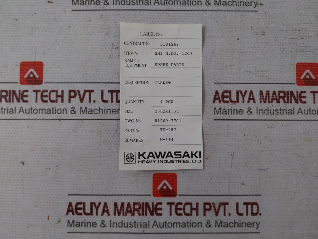 Kawasaki Ts-287 Gasket 81269-7701 415-200.006, 415-200.005