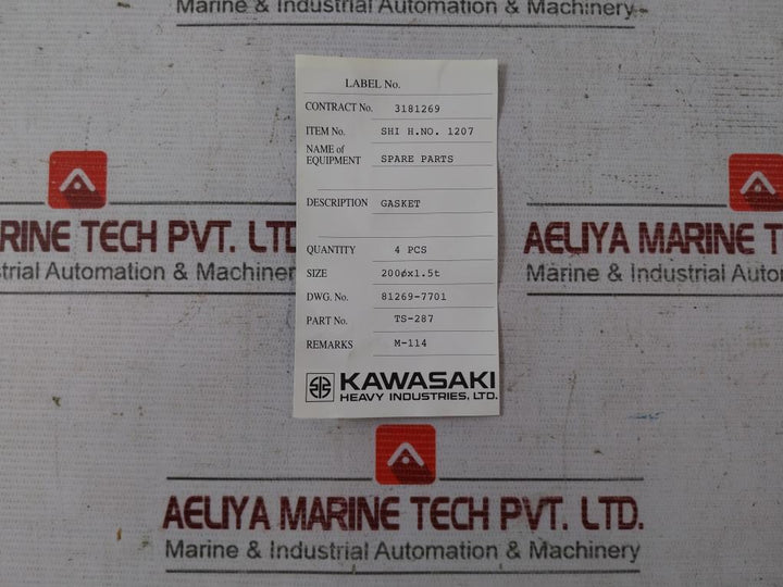 Kawasaki Ts-287 Gasket 81269-7701 415-200.006, 415-200.005