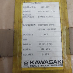 Kawasaki Ts-291 Suction Cone Joint Packing Gasket M-119