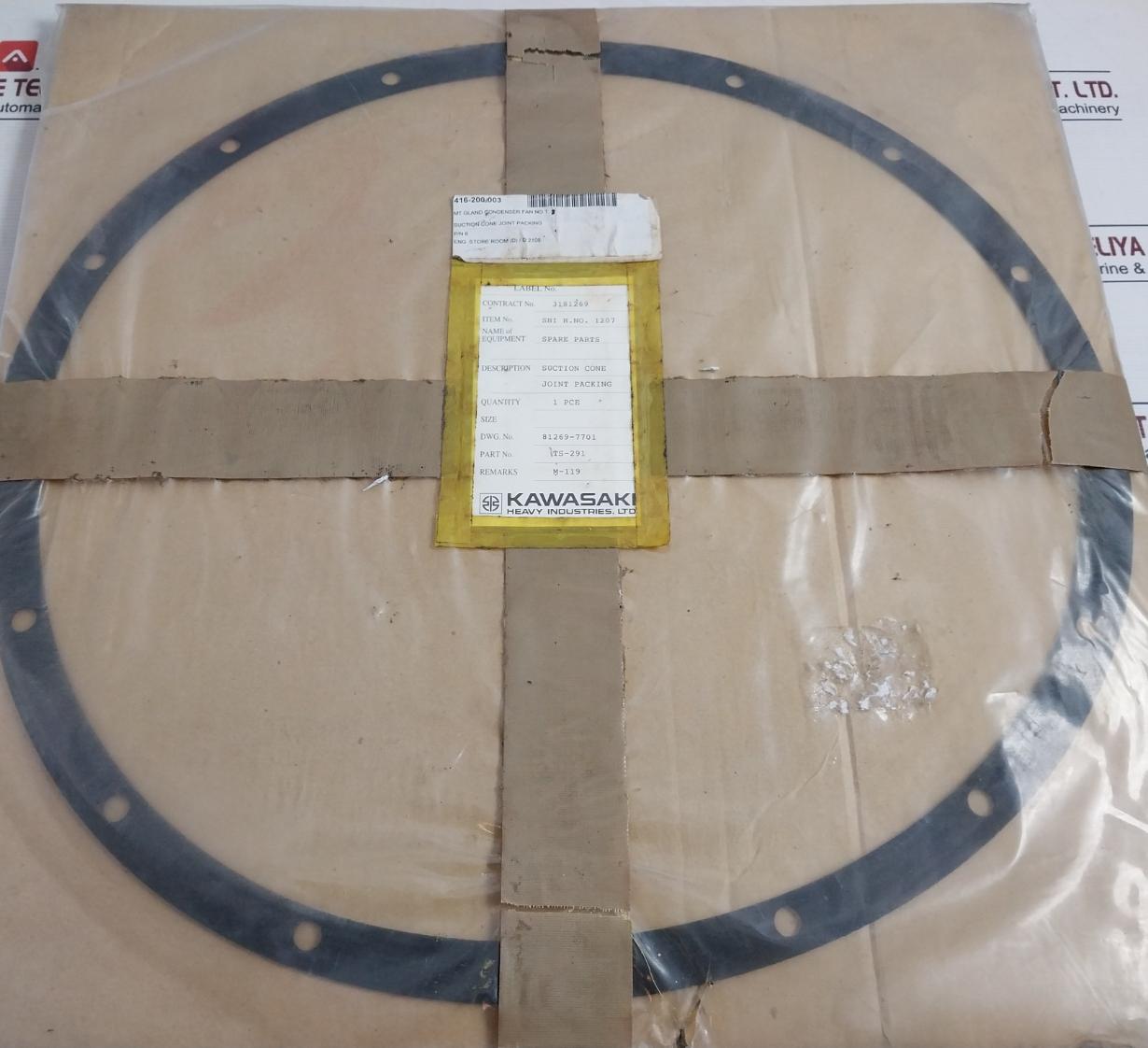Kawasaki Ts-291 Suction Cone Joint Packing Gasket M-119