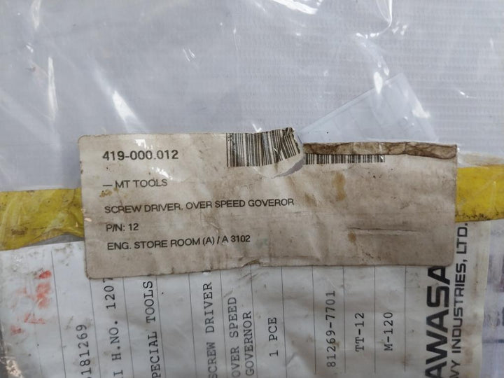 Kawasaki Tt-12 Screw Driver For Over Speed Governor Set