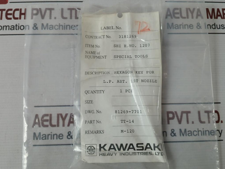 Kawasaki Tt-14 Hexagon Key Special Tool Set For Lp 1St Nozzle