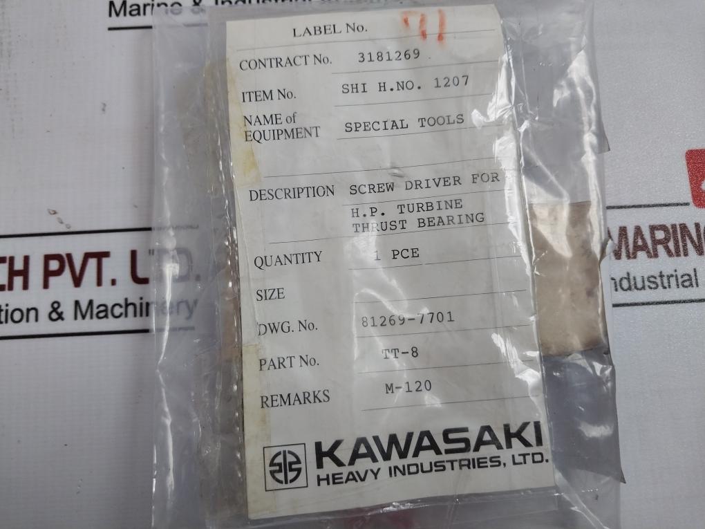 Kawasaki Tt-8 Screwdriver For H.P. Turbine Thrust Bearing