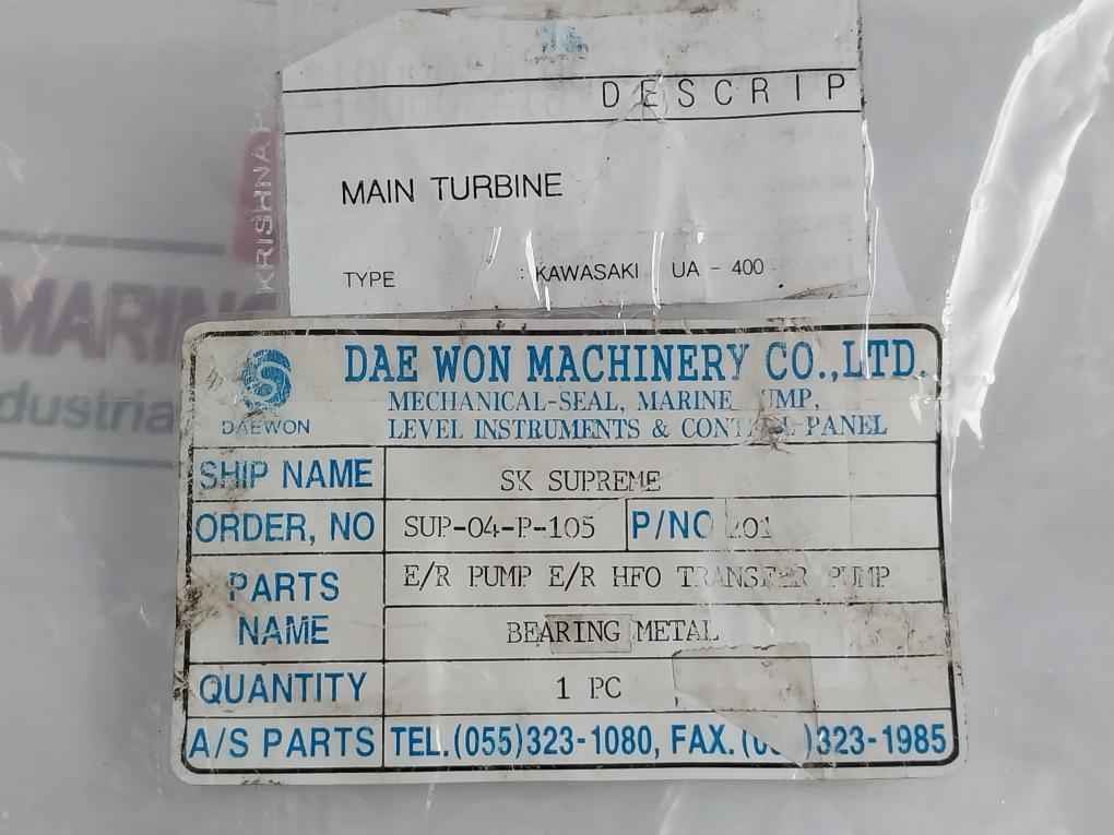 Kawasaki Ua-400 Transfer Pump Bearing Metal Sup-04-p-105