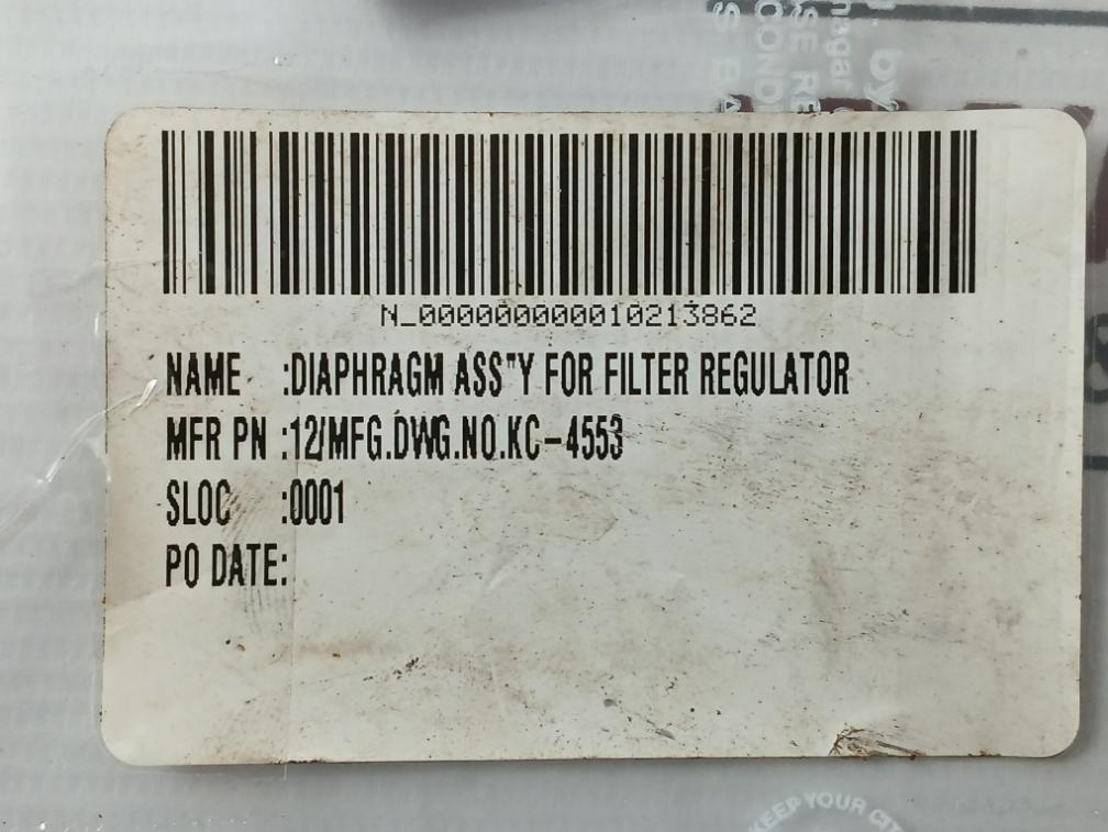 Kawasaki Kc-4553 Diaphragm Assembly For Filter Regulator