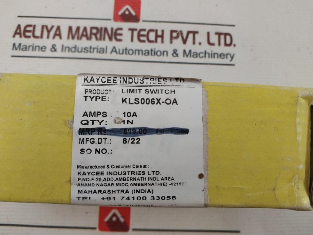 Kaycee Industries Kls006X-oa Limit Switch 10A/500Vac