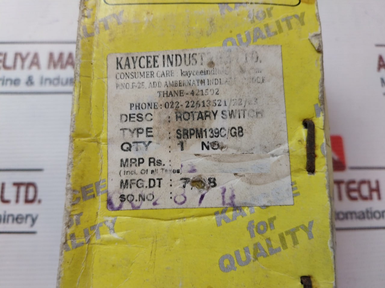 Kaycee Srpm139c Rotary Switch 16a, 440v