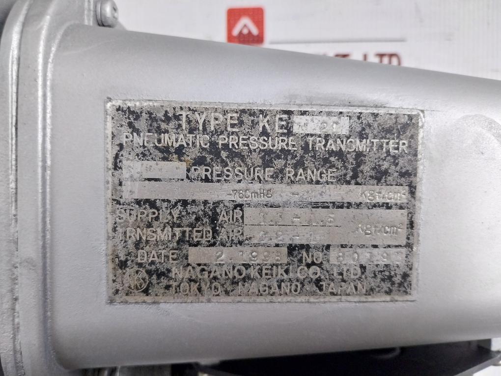 Ke 21 Pneumatic Pressure Transmitter Nagano Keiki -76 Cmhg - 4 Kgf/Cm2