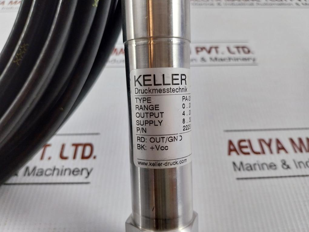 Keller Pressure Transmitter With Cable 0-20Bar 4-20Ma 15M Part No Pa-25Ed / 80997.32
