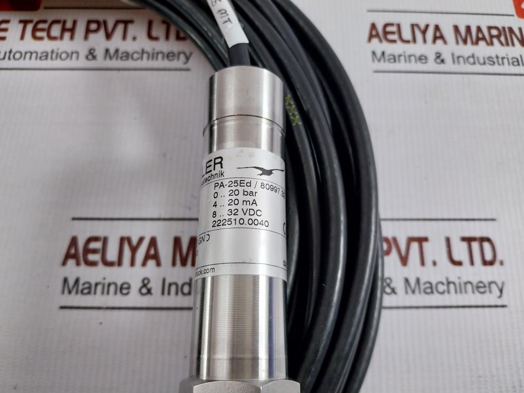Keller Pressure Transmitter With Cable 0-20Bar 4-20Ma 15M Part No Pa-25Ed / 80997.32