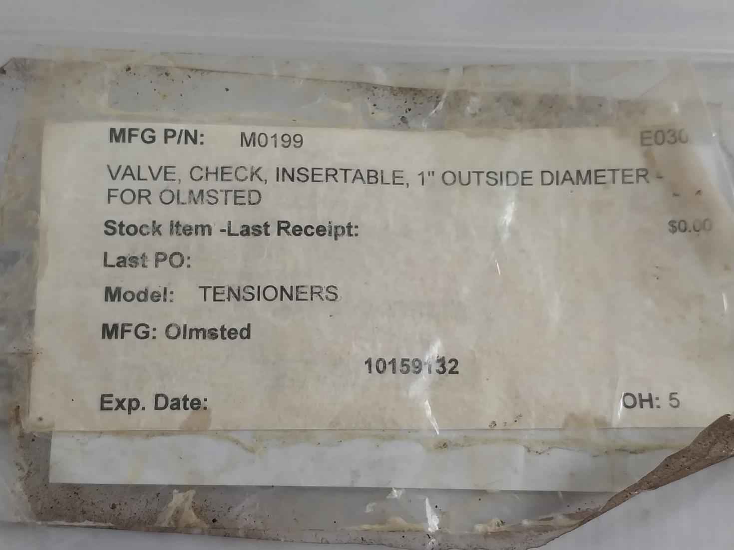 Kepner 2210c-3-5 Insertable Check Valve 1” Outside Diameter