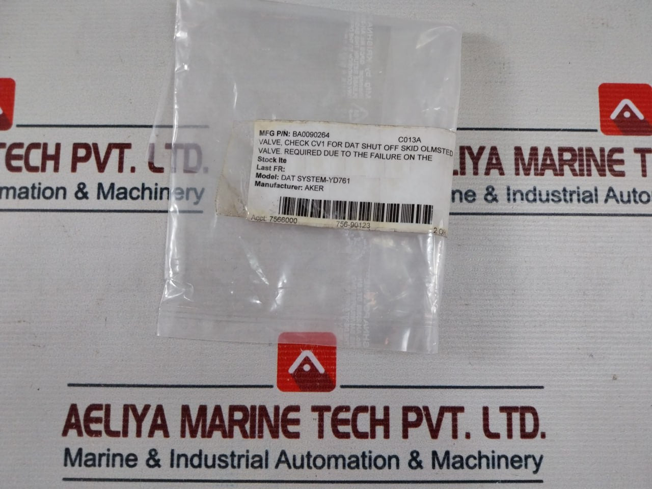 Kepner Dat System-yd761 Ba0090264 Chack Valve