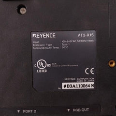 Keyence Vt3-x15 Operator Interface Panel 100-240v Ac 50/60hz 110va